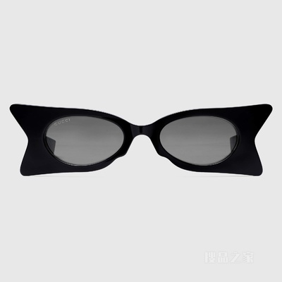 几何造型镜框太阳眼镜 黑色醋纤