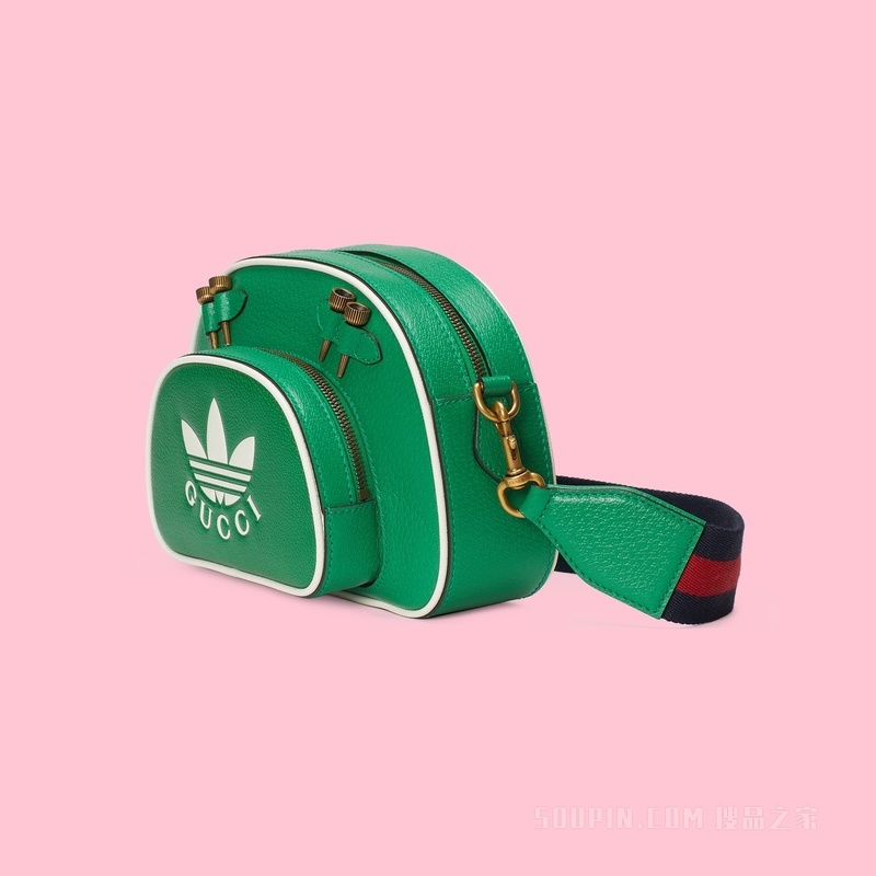 adidas x Gucci中号肩背包 绿色皮革
