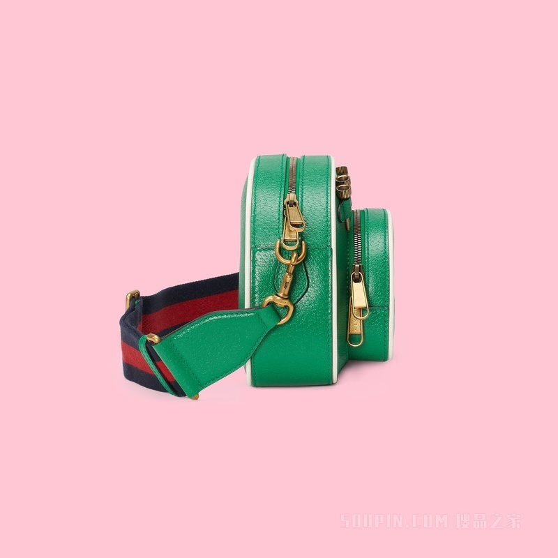 adidas x Gucci中号肩背包 绿色皮革