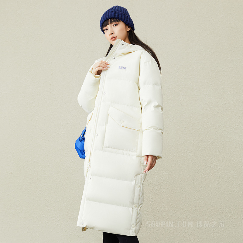 安踏女子羽绒服生活系列休闲加厚外套