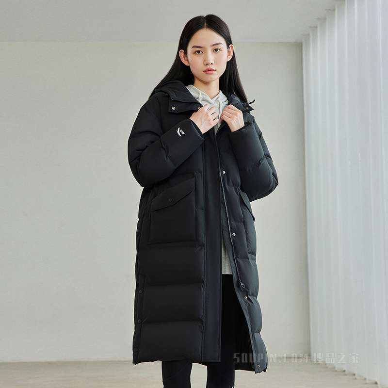 安踏女子羽绒服生活系列休闲加厚外套