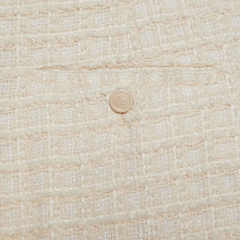 花呢长裤 象牙白色