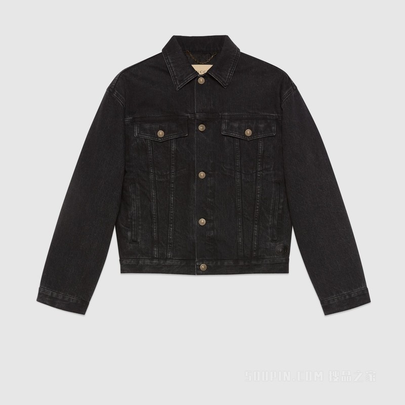 中国新年系列牛仔夹克 黑色
