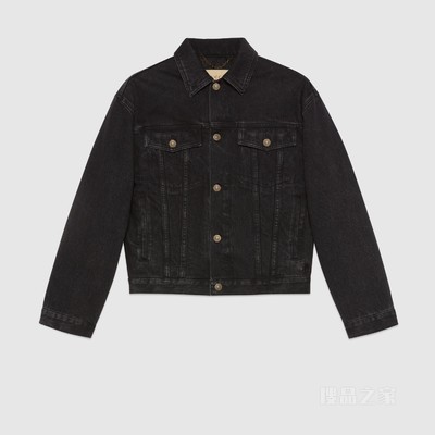 中国新年系列牛仔夹克 黑色