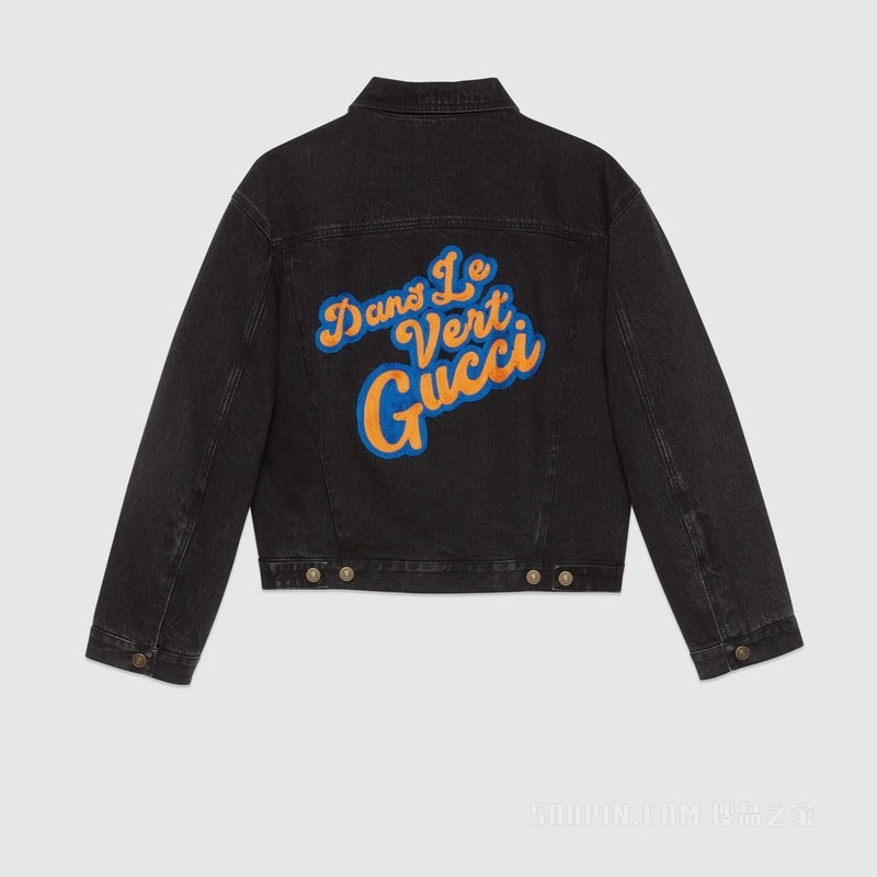 中国新年系列牛仔夹克 黑色