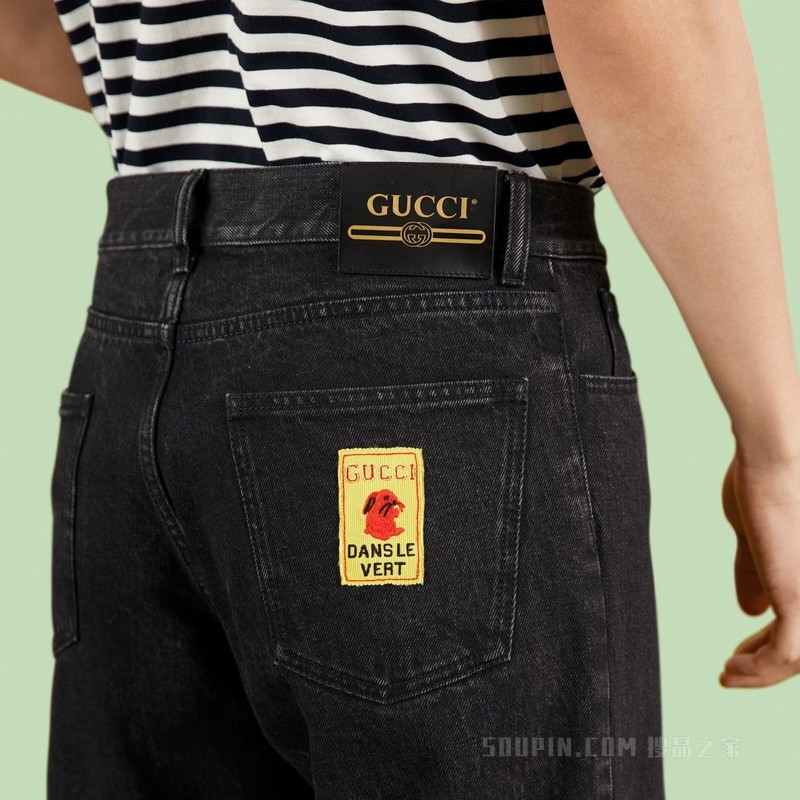 中国新年系列牛仔裤 黑色