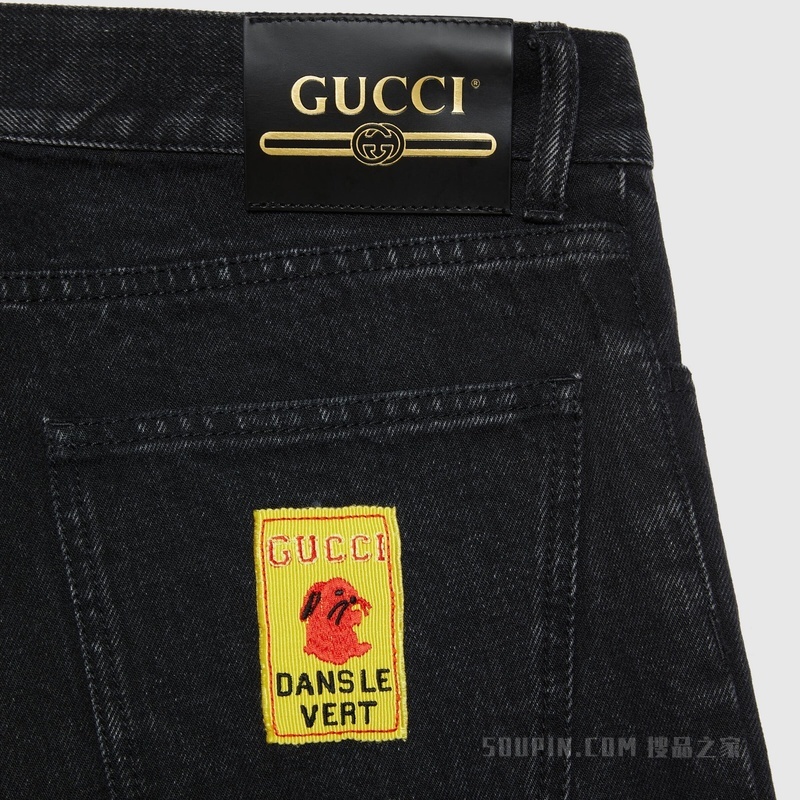 中国新年系列牛仔裤 黑色