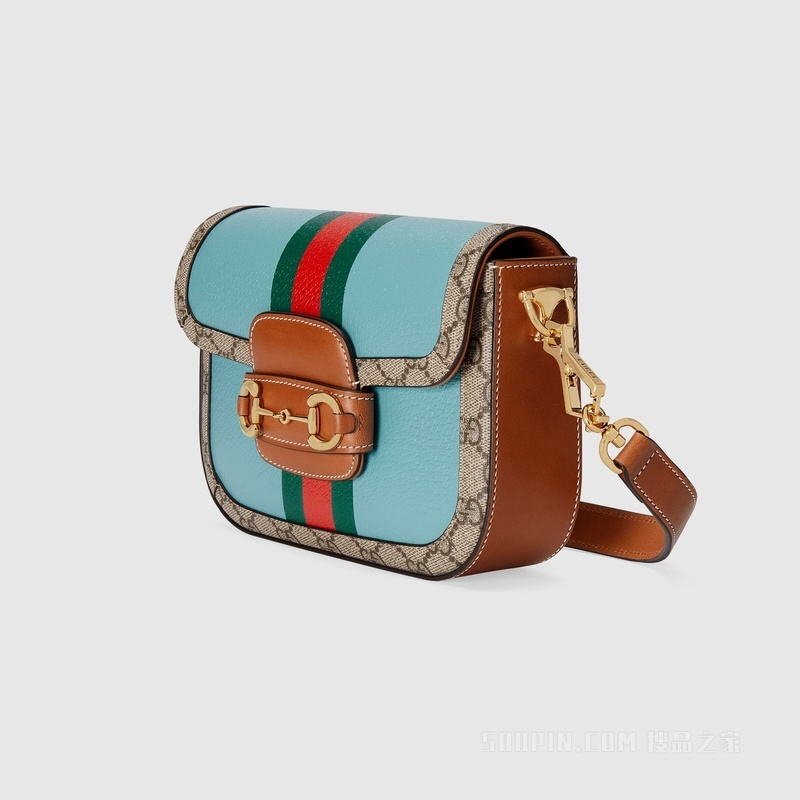 中国新年系列Gucci Horsebit 1955迷你手袋 蓝色皮革