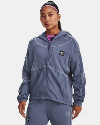 女士UA RUSH全拉链抓绒连帽上衣