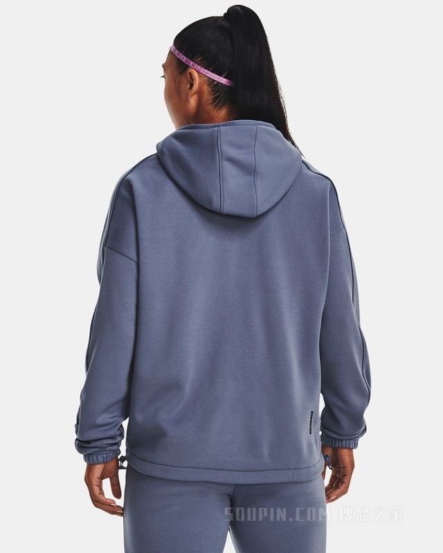 女士UA RUSH全拉链抓绒连帽上衣