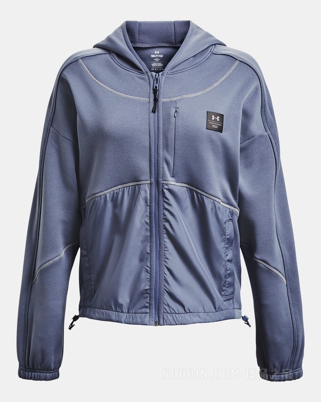 女士UA RUSH全拉链抓绒连帽上衣