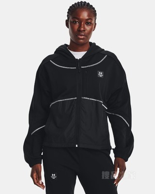 女士UA RUSH全拉链抓绒连帽上衣