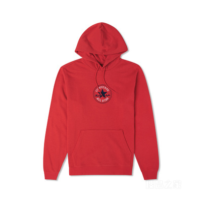 【男女同款】经典男女星星贴片连帽卫衣 中性 红色