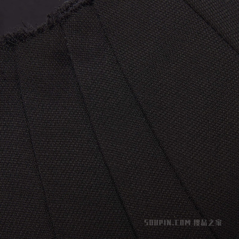 绉绸羊毛连衣裙 黑色