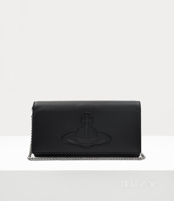 Smooth Leather Injected Orb Long Wallet Long Chain