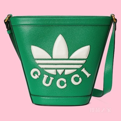 adidas x Gucci联名系列水桶包 绿色皮革