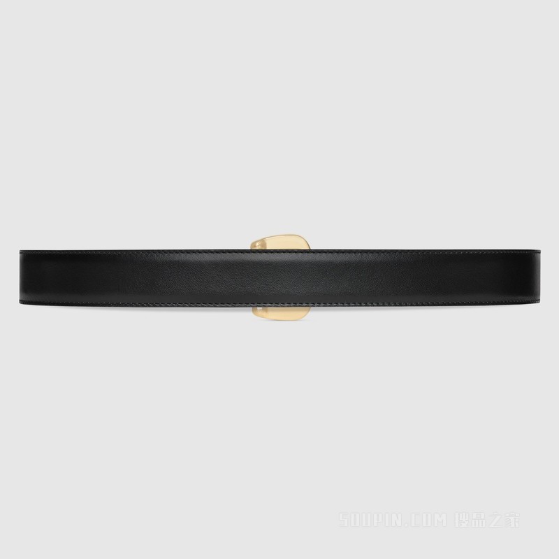 饰水晶马衔扣腰带 黑色皮革