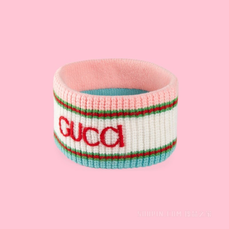 adidas x Gucci联名系列针织羊毛发带 粉色和蓝色