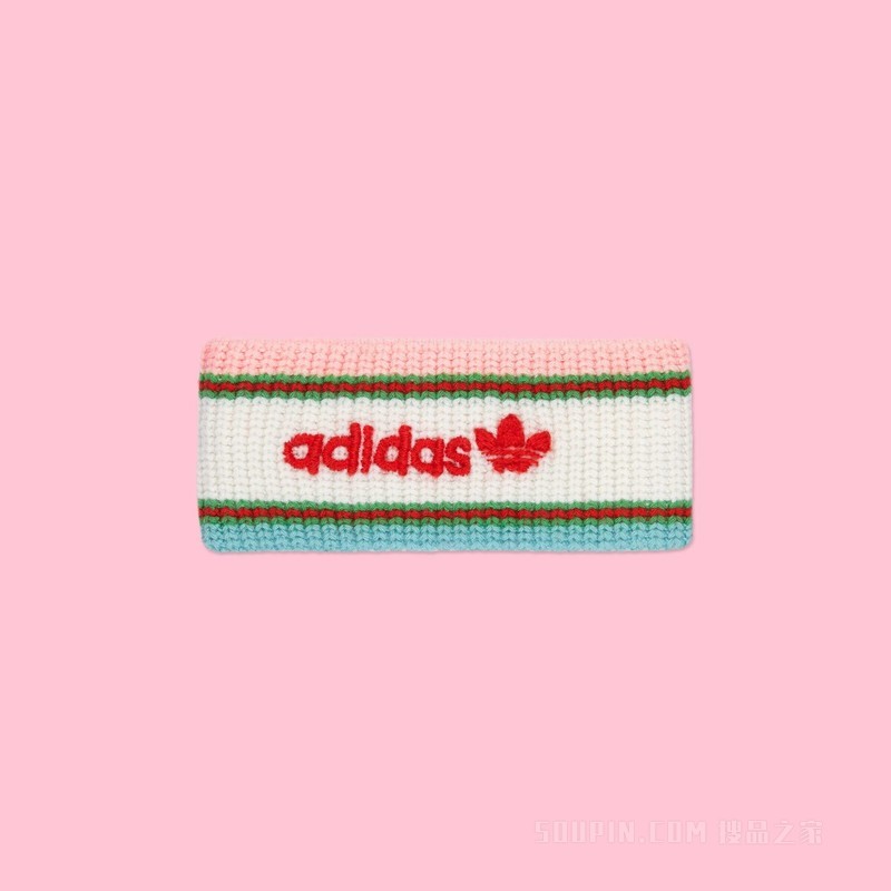 adidas x Gucci联名系列针织羊毛发带 粉色和蓝色