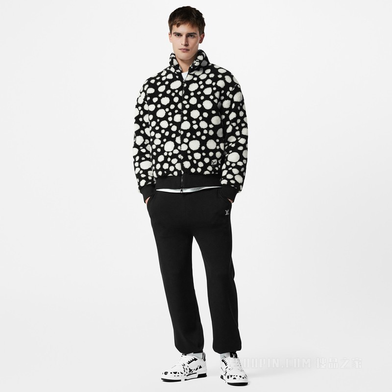 LV x YK INFINITY DOTS 波点印花绒面束腰夹克