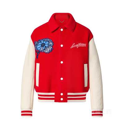 LV x YK PSYCHEDELIC FLOWER 刺绣棒球束腰夹克