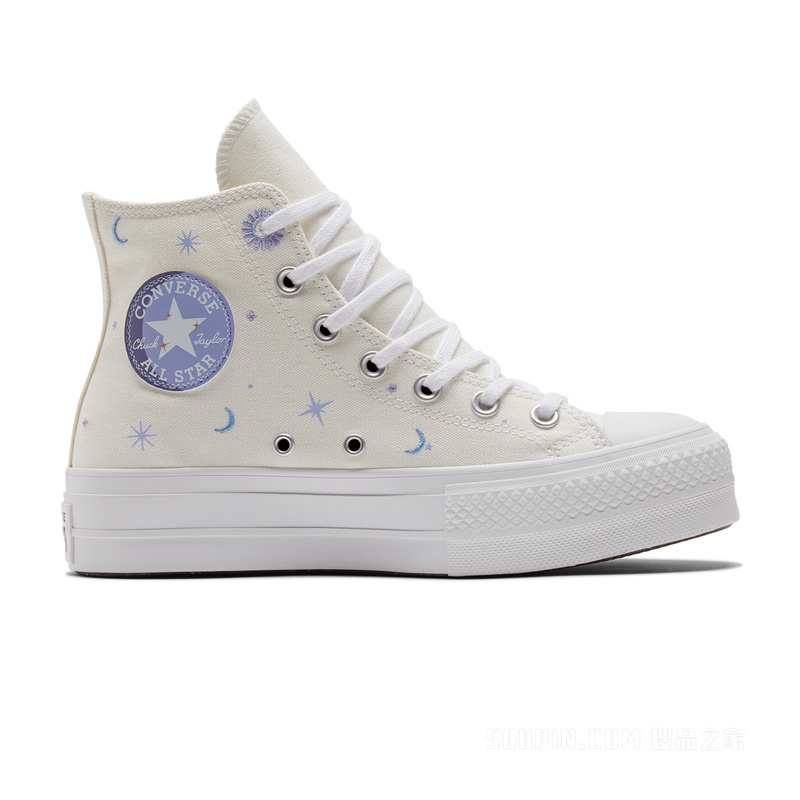 【女子】All Star Lift女星月厚底帆布鞋 女款 奶白色