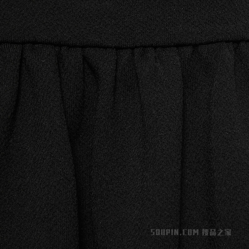 互扣式双G腰带貂绒连衣裙 黑色