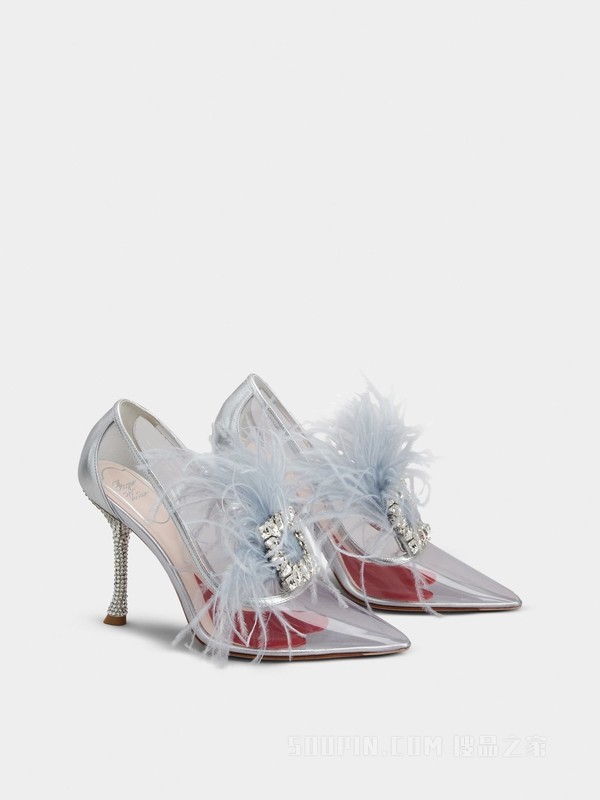 I Love Vivier羽毛PVC高跟鞋 彩色