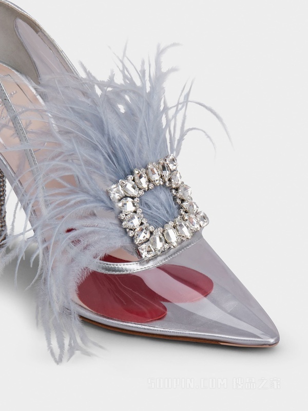 I Love Vivier羽毛PVC高跟鞋 彩色