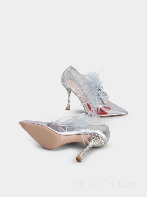 I Love Vivier羽毛PVC高跟鞋 彩色