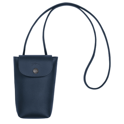 Le Pliage Xtra 皮革滚边装饰手机壳 - 蓝色