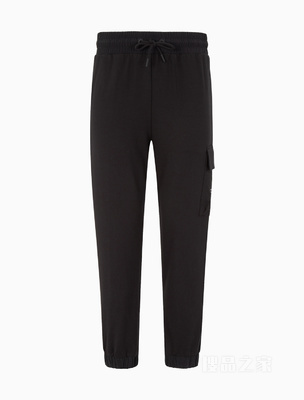 Calvin Klein 23春季新款男士时尚交叠LOGO抽绳束脚休闲卫裤J323184