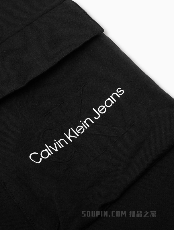 Calvin Klein 23春季新款男士时尚交叠LOGO抽绳束脚休闲卫裤J323184