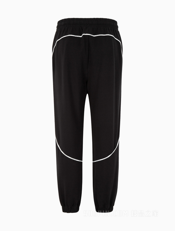 Calvin Klein 23春季新款男士LOGO织带滚边松紧腰束脚休闲卫裤J323185