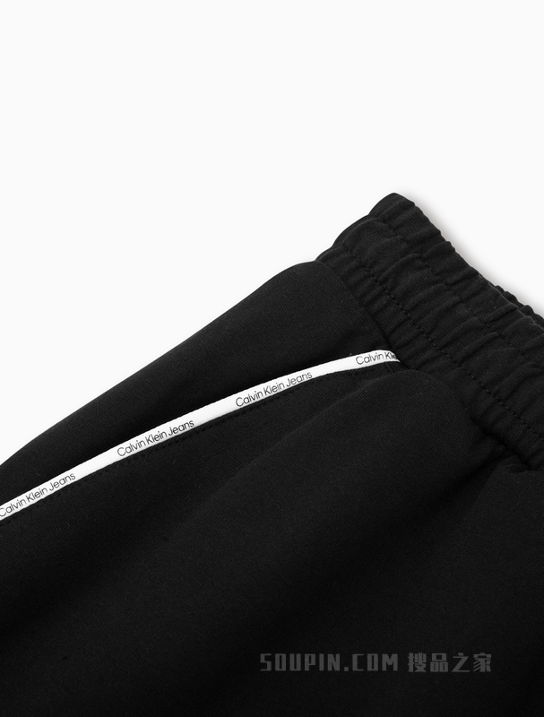 Calvin Klein 23春季新款男士LOGO织带滚边松紧腰束脚休闲卫裤J323185