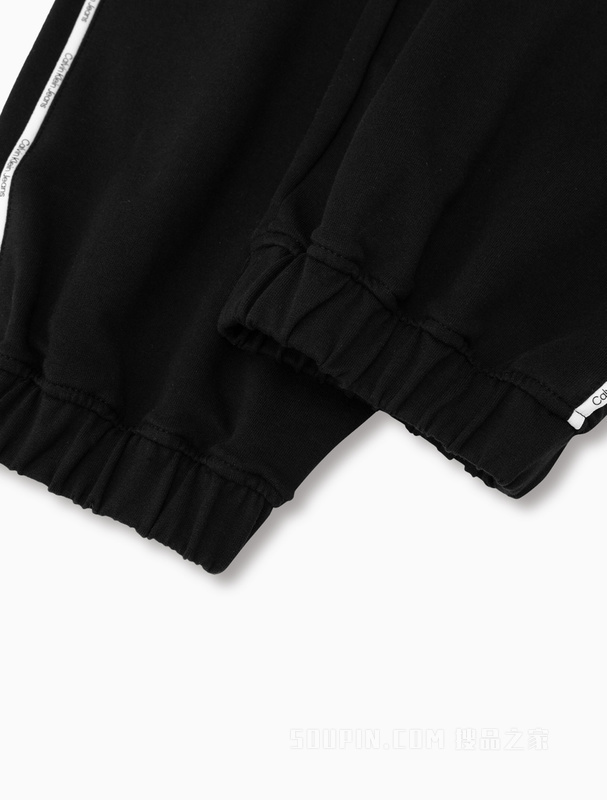 Calvin Klein 23春季新款男士LOGO织带滚边松紧腰束脚休闲卫裤J323185