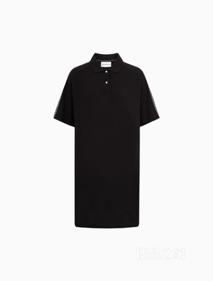 Calvin Klein 23春季新款女士简约LOGO织带纯棉翻领针织POLO裙J221120