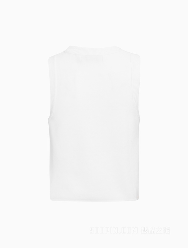 Calvin Klein 23春季新款女士时尚简约LOGO织布标针织背心J221130