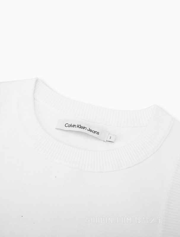 Calvin Klein 23春季新款女士时尚简约LOGO织布标针织背心J221130