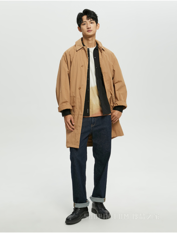 【简约系列】Calvin Klein 22秋冬男士简约口袋中长款翻领夹克40JM503