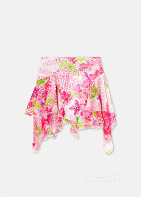 Logo Orchid真丝迷你裙