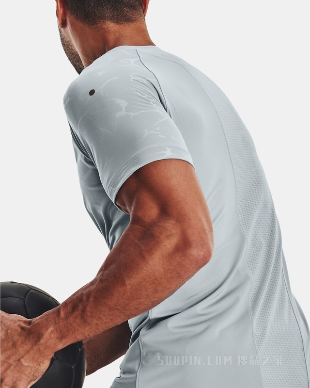 男士UA RUSH压纹短袖T恤