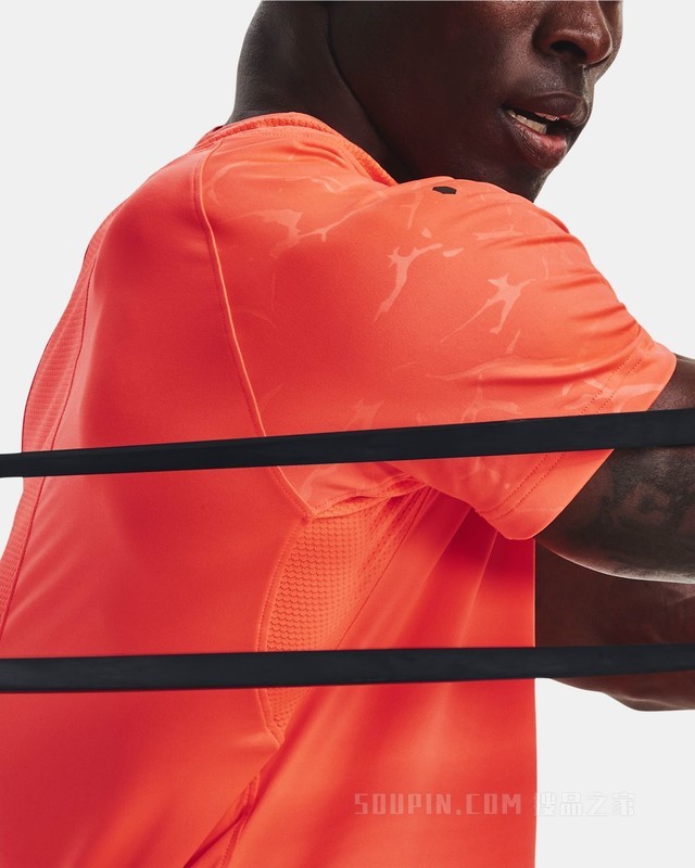 男士UA RUSH压纹短袖T恤