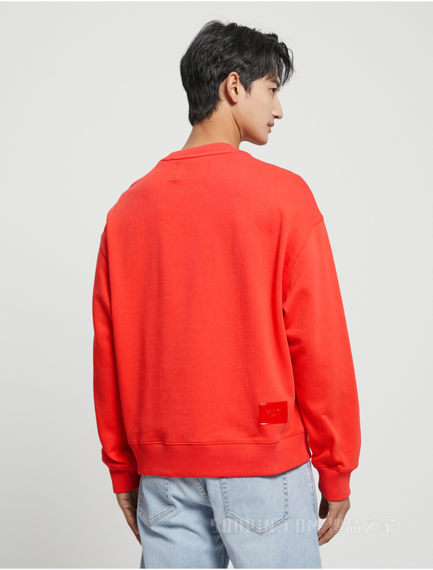 Calvin Klein 23春季男女情侣新年红本命年纯棉爱心宽松卫衣J400220