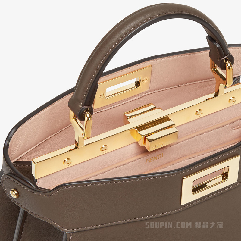 Peekaboo ISeeU小号手袋 深棕色皮革手袋