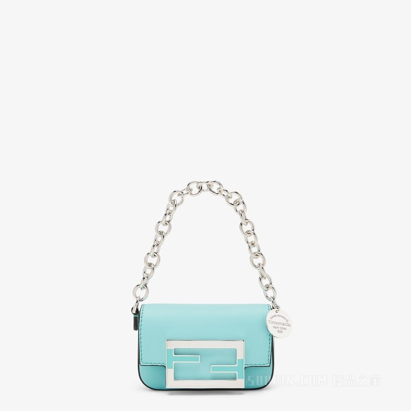 Nano Baguette手袋吊饰 Tiffany & Co. X Fendi Tiffany blue™皮革吊饰