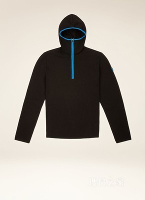 Thermo Padded Hoodie 黑色美利奴羊毛混纺外套