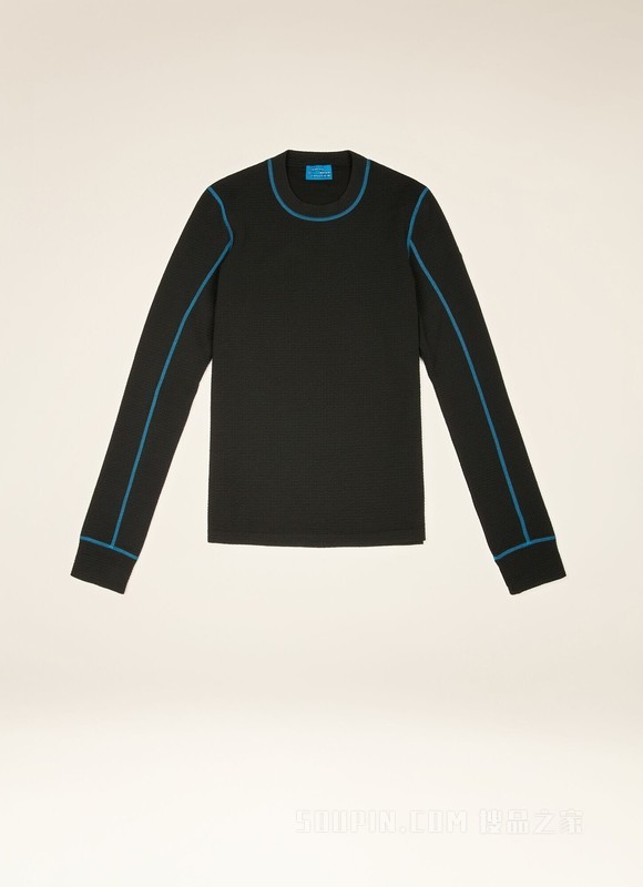 Thermal Top 黑色再生聚酯纤维上衣