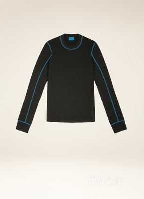 Thermal Top 黑色再生聚酯纤维上衣