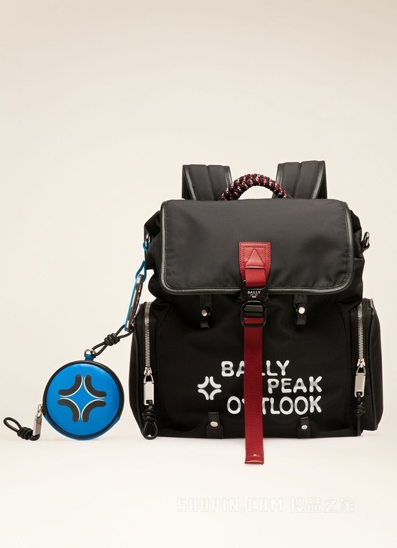 Peakk 黑色再生尼龙双肩包